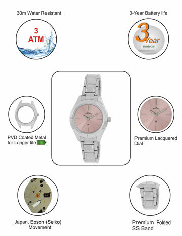 Maxima ATTIVO Women Pink Dial Analogue Watch - 51945CMLI